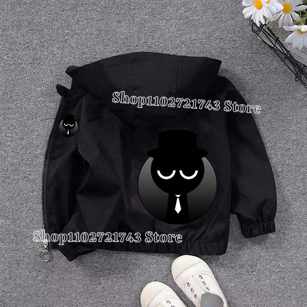 Sprunki PU Waterproof Jackets for Children Cartoon Anime Fashion Coats Boys Girls Autumn Winter Warm Windbreak Coat Kids Clothes