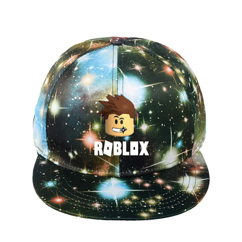 Game Roblox Baseball Adjustable Flat Brim Cap Cartoon Peripheral Unisex Fashion Sports Cap Birthday Gift