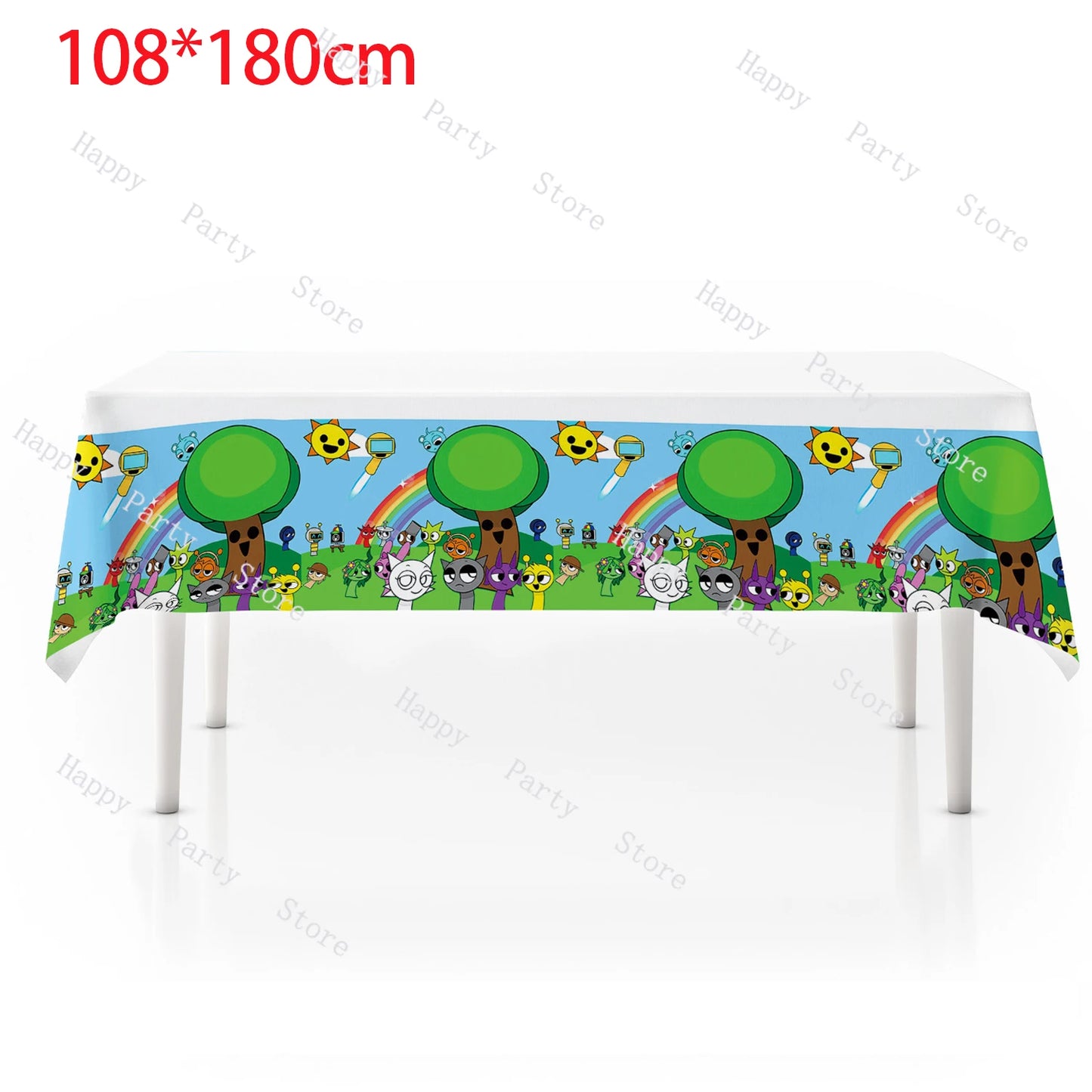 Incredibox Sprunki Birthday Party Decoration Sprunki Balloon Cup Plate Napkin Tablecloth Split Sales Sprunki Party Supplies
