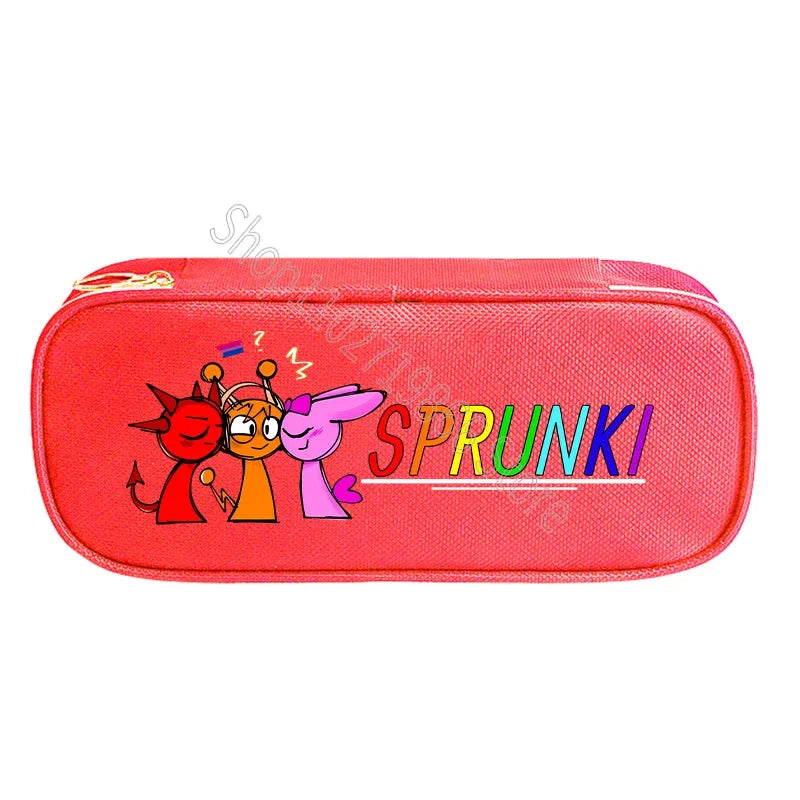 Sprunki Incredibox Cute Stationery Fashion Pencil Cases Cartoon Anime Game Print Bags School Office Supplies Pen Bag Party Gifts