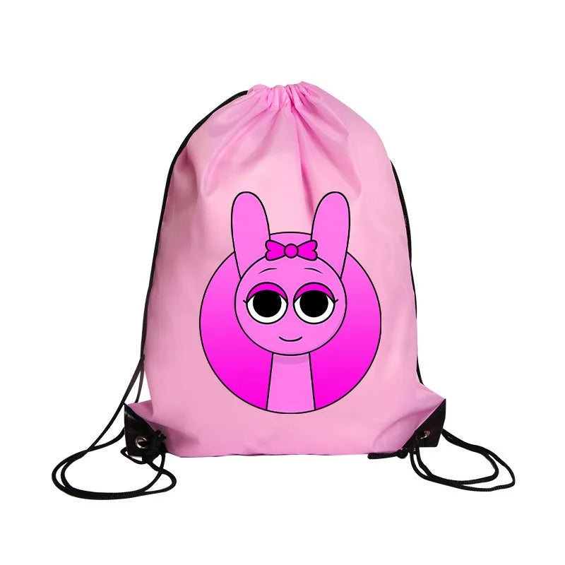 Sprunki Drawstring Backpacks for Men Women Cartoon Anime Fashion Sports Fitness Yoga Portable Pouch Students Draw String Bags