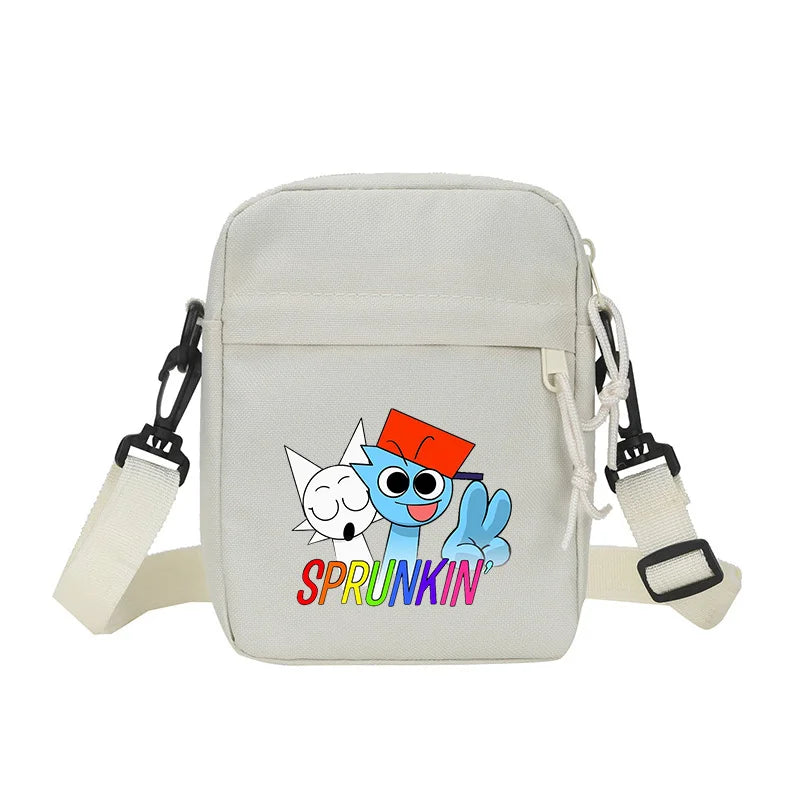 Sprunki Shoulder Bag White Small Teenager Girl Adult Crossbody Bags Cute Square Tote Student Street Harajuku Messenger Pack Gift