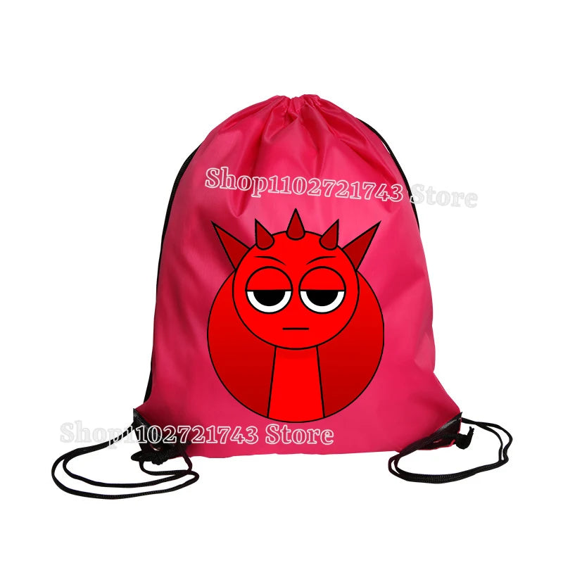 Sprunki Drawstring Backpacks for Men Women Cartoon Anime Fashion Sports Fitness Yoga Portable Pouch Students Draw String Bags