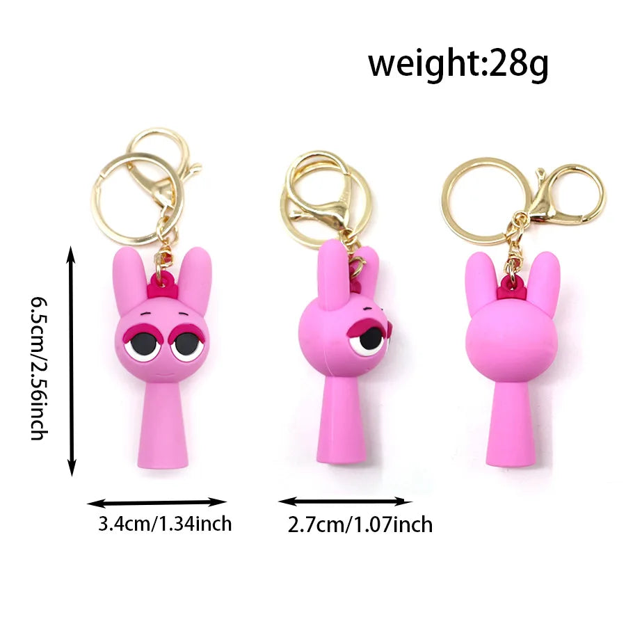 Cross Border Sprunki Rhythm Box Keychain, Game Peripheral Cartoon Pendant, Decorative Keychain Ring