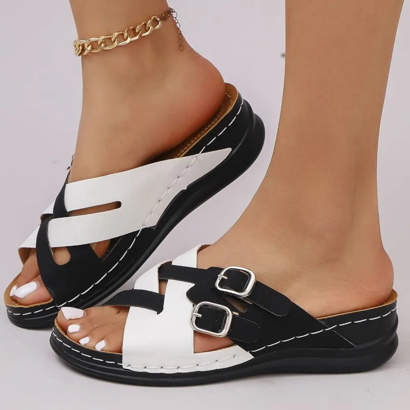 Woman Shoes Sandals Summer Beach Sandals For Women Slides Sandals Woman Wedge Walking Shoes Non-Slip Slipper Female Footwear