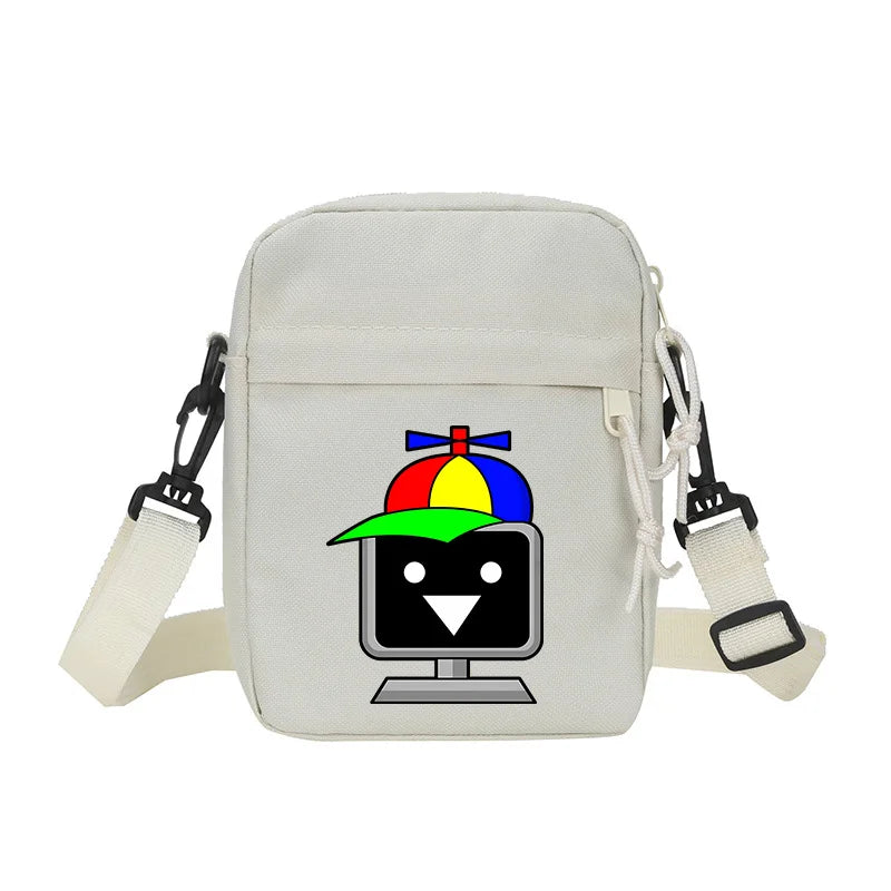Sprunki Shoulder Bag White Small Teenager Girl Adult Crossbody Bags Cute Square Tote Student Street Harajuku Messenger Pack Gift