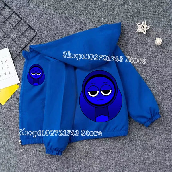 Sprunki PU Waterproof Jackets for Children Cartoon Anime Fashion Coats Boys Girls Autumn Winter Warm Windbreak Coat Kids Clothes