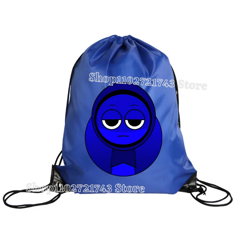Sprunki Drawstring Backpacks for Men Women Cartoon Anime Fashion Sports Fitness Yoga Portable Pouch Students Draw String Bags