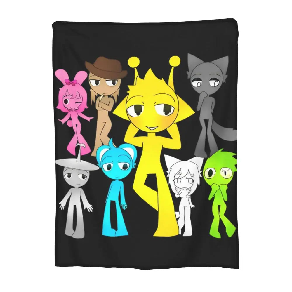 Sprunki Blanket Super Soft Warm Throw Blankets for Sofa Multiple Sizes Bedspreads