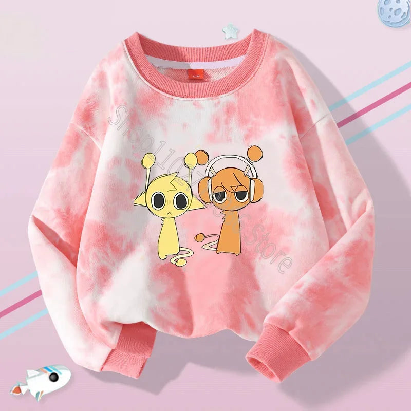 Sprunki Boys Girls Sweatshirts Incredibox Kids Spring Thin Clothes Fashion Cute Streetwear Cartoon Game Print Tops Birthday Gift