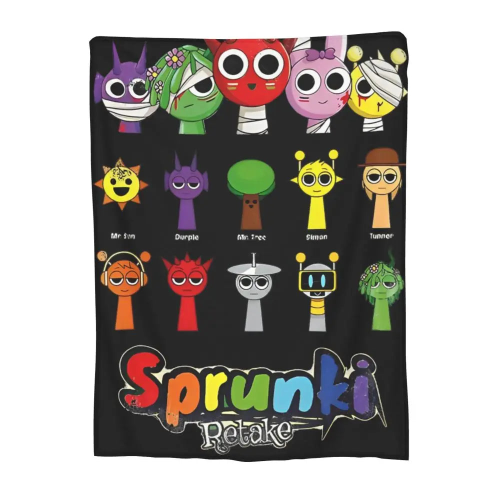 Sprunki Blanket Super Soft Warm Throw Blankets for Sofa Multiple Sizes Bedspreads