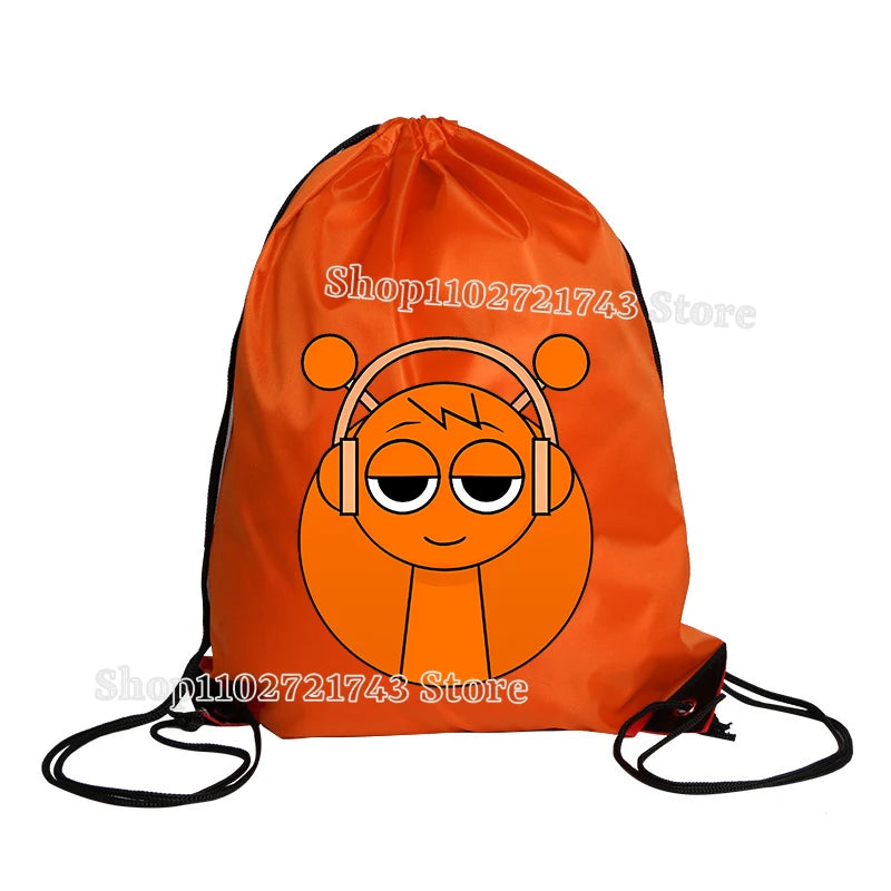 Sprunki Drawstring Backpacks for Men Women Cartoon Anime Fashion Sports Fitness Yoga Portable Pouch Students Draw String Bags