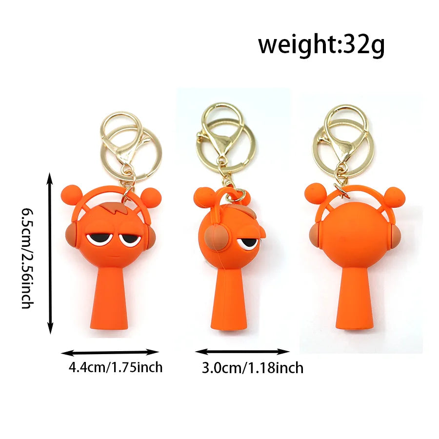 Cross Border Sprunki Rhythm Box Keychain, Game Peripheral Cartoon Pendant, Decorative Keychain Ring