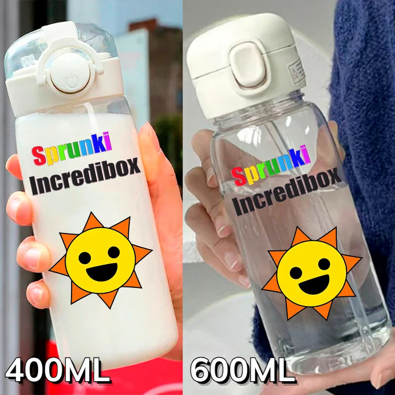 Sprunki Incredibox Cartoon 400ML/600ML Game Drinking Water Cup Childrens Transparent with Straw Bottle Large capacity Gifts