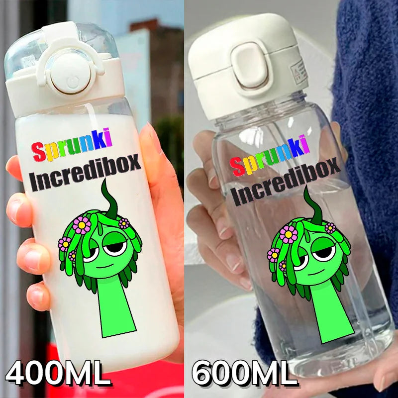 Sprunki Incredibox Cartoon 400ML/600ML Game Drinking Water Cup Childrens Transparent with Straw Bottle Large capacity Gifts