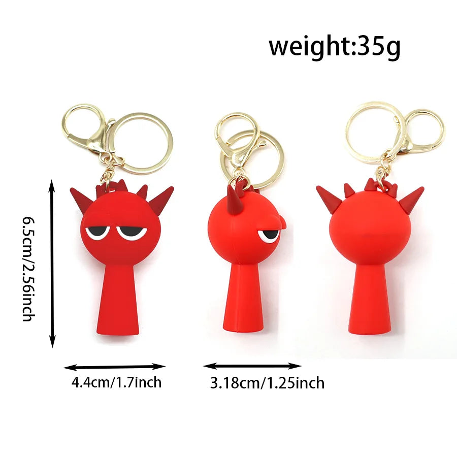 Cross Border Sprunki Rhythm Box Keychain, Game Peripheral Cartoon Pendant, Decorative Keychain Ring