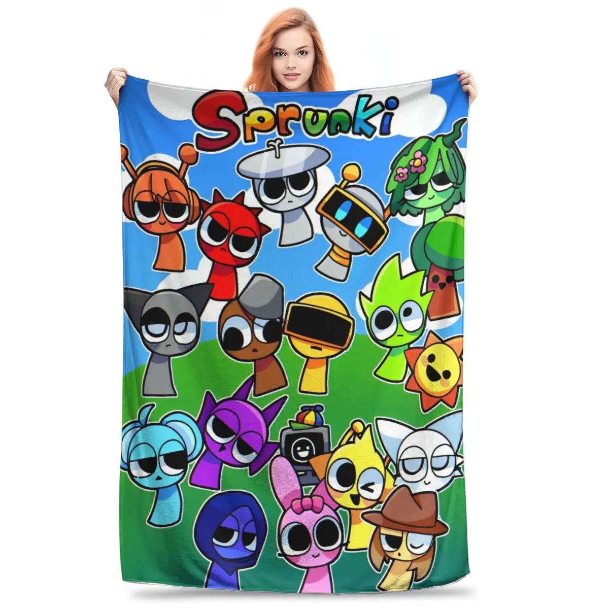 Sprunki Incredibox Flannel Blankets For Kids Boys Summer Conditioning Game Lightweight Throw Blankets for Bed Car Birthday Gifts
