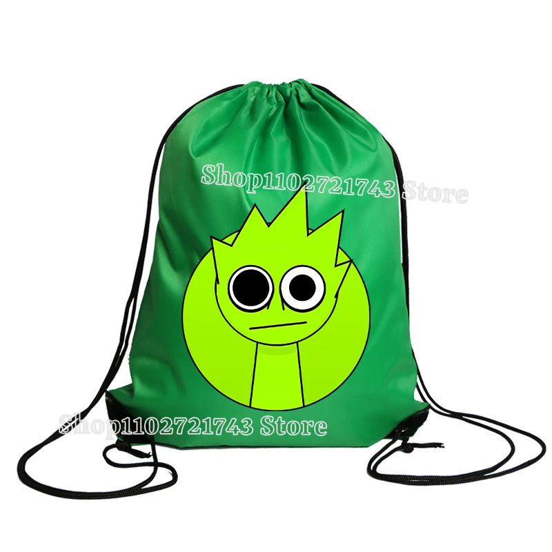 Sprunki Drawstring Backpacks for Men Women Cartoon Anime Fashion Sports Fitness Yoga Portable Pouch Students Draw String Bags
