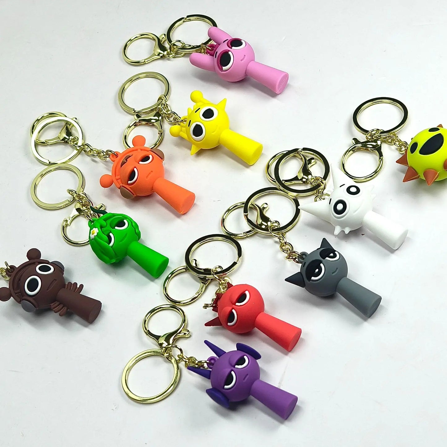 Cross Border Sprunki Rhythm Box Keychain, Game Peripheral Cartoon Pendant, Decorative Keychain Ring