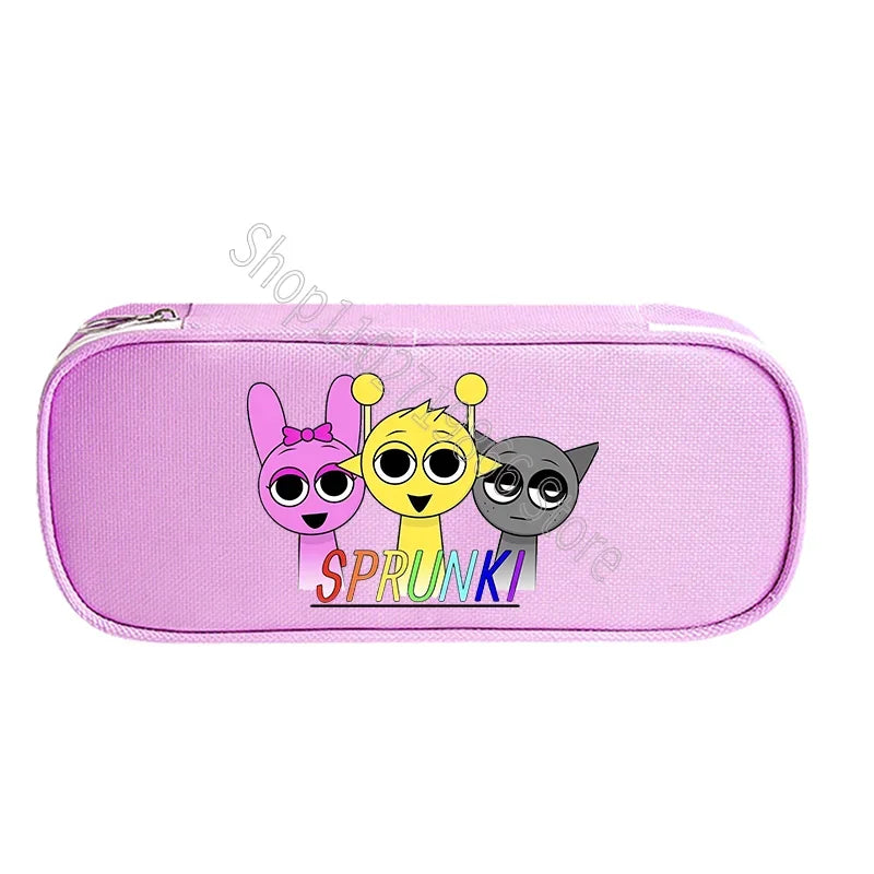 Sprunki Incredibox Cute Stationery Fashion Pencil Cases Cartoon Anime Game Print Bags School Office Supplies Pen Bag Party Gifts