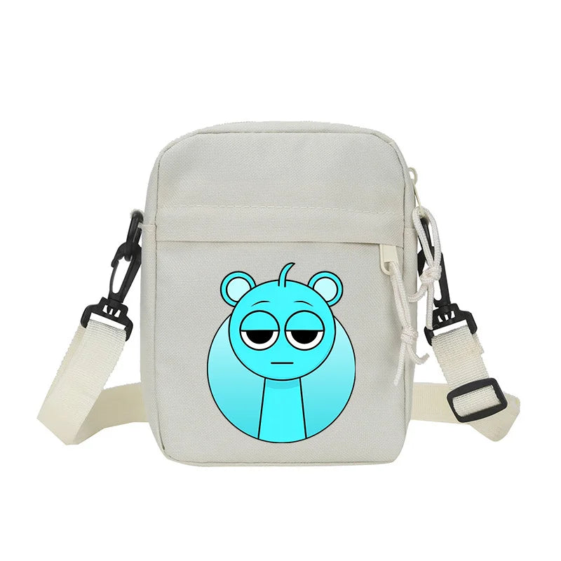 Sprunki Shoulder Bag White Small Teenager Girl Adult Crossbody Bags Cute Square Tote Student Street Harajuku Messenger Pack Gift
