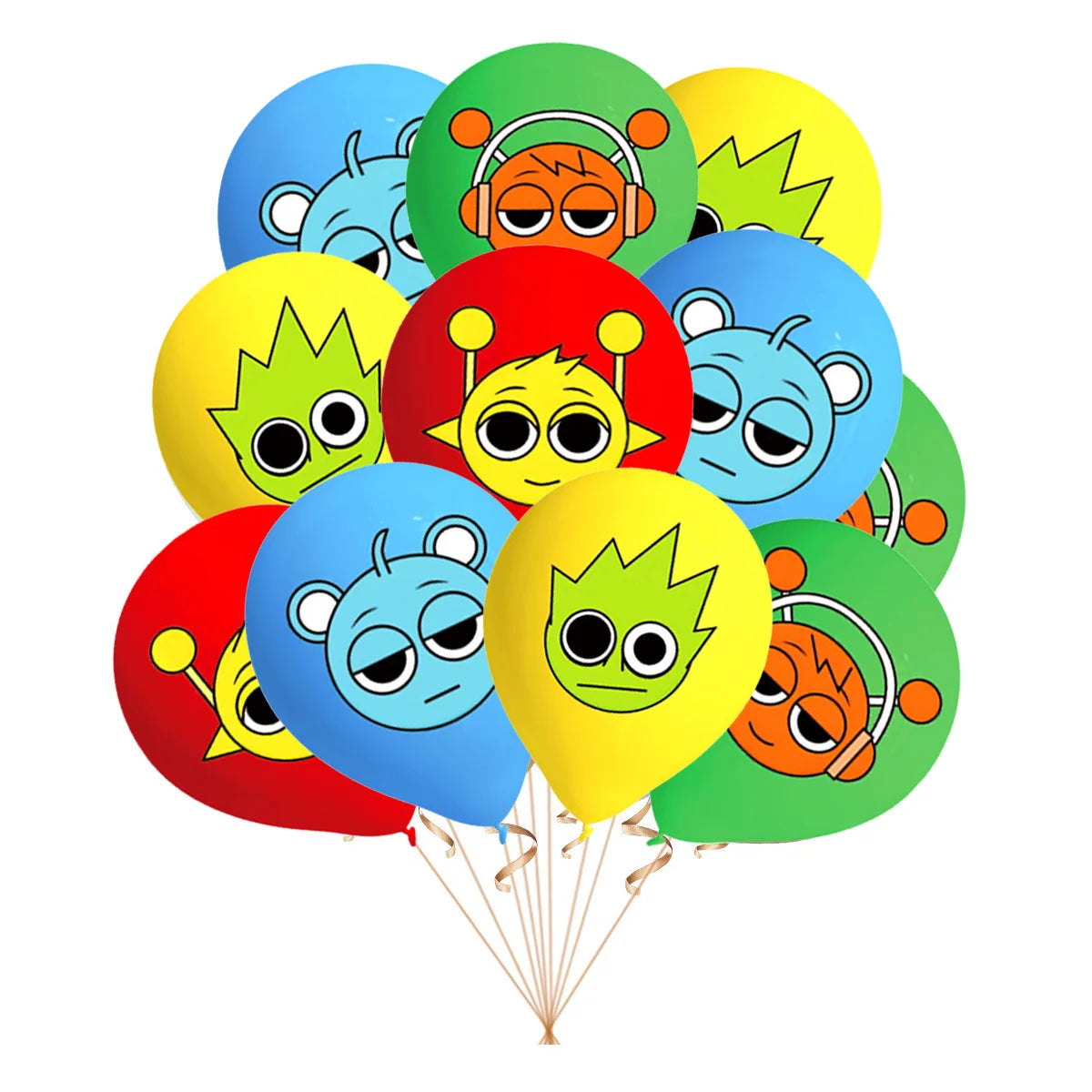 Sprunki Birthday Party Decorations Incredibox Set Game Tableware Tablecloth Plate Cup Balloon Cake Topper for Boys Girl Supplies