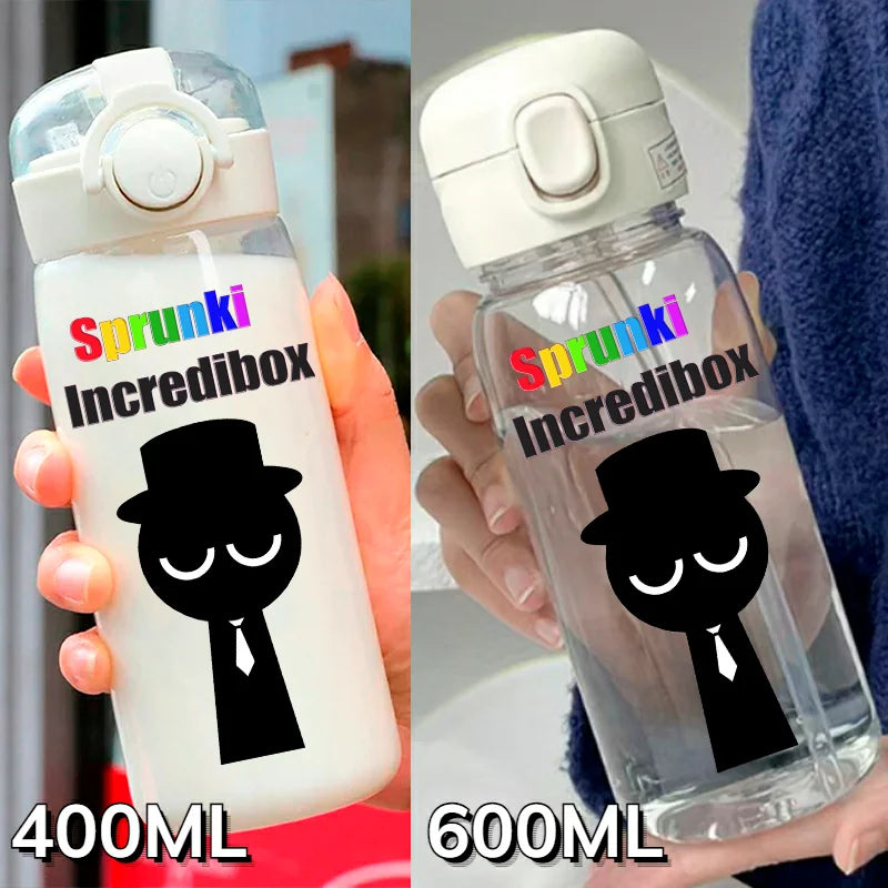 Sprunki Incredibox Cartoon 400ML/600ML Game Drinking Water Cup Childrens Transparent with Straw Bottle Large capacity Gifts
