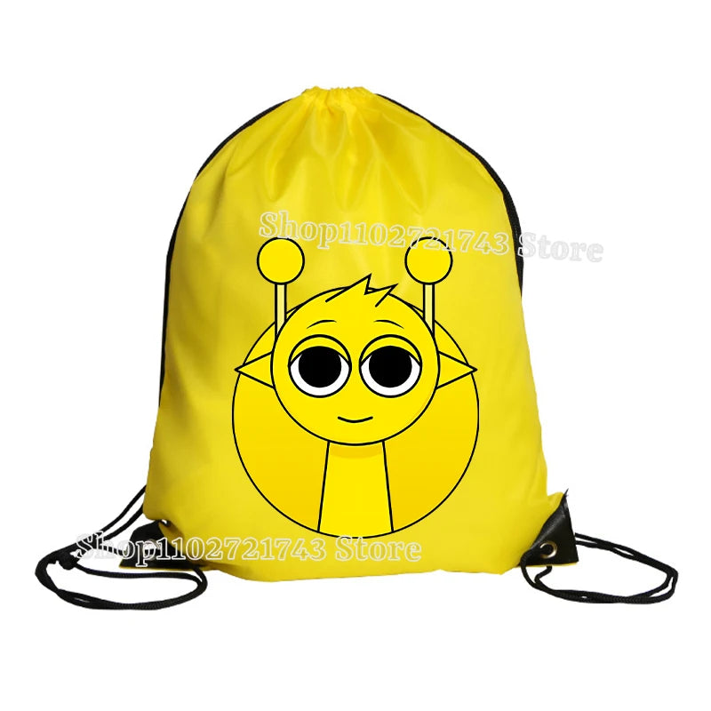 Sprunki Drawstring Backpacks for Men Women Cartoon Anime Fashion Sports Fitness Yoga Portable Pouch Students Draw String Bags