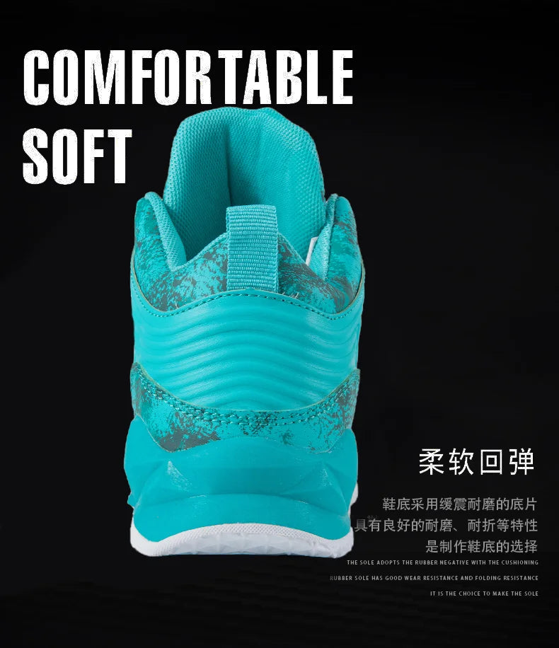 HKDQ High Top Basketball Shoes For Boys Size 31-40 Children's Sneakers Breathable Non Slip Thick Sole Classic Sports Shoes Kids