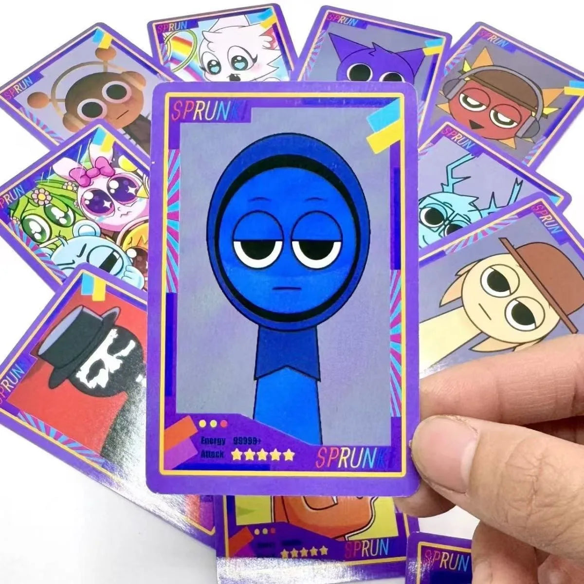 1 Box of 54PCS Sprunki Cartoon Card  Kawaii Spronki Collects Game Cards Anime Self Made Squirtle Cards Gift Toys