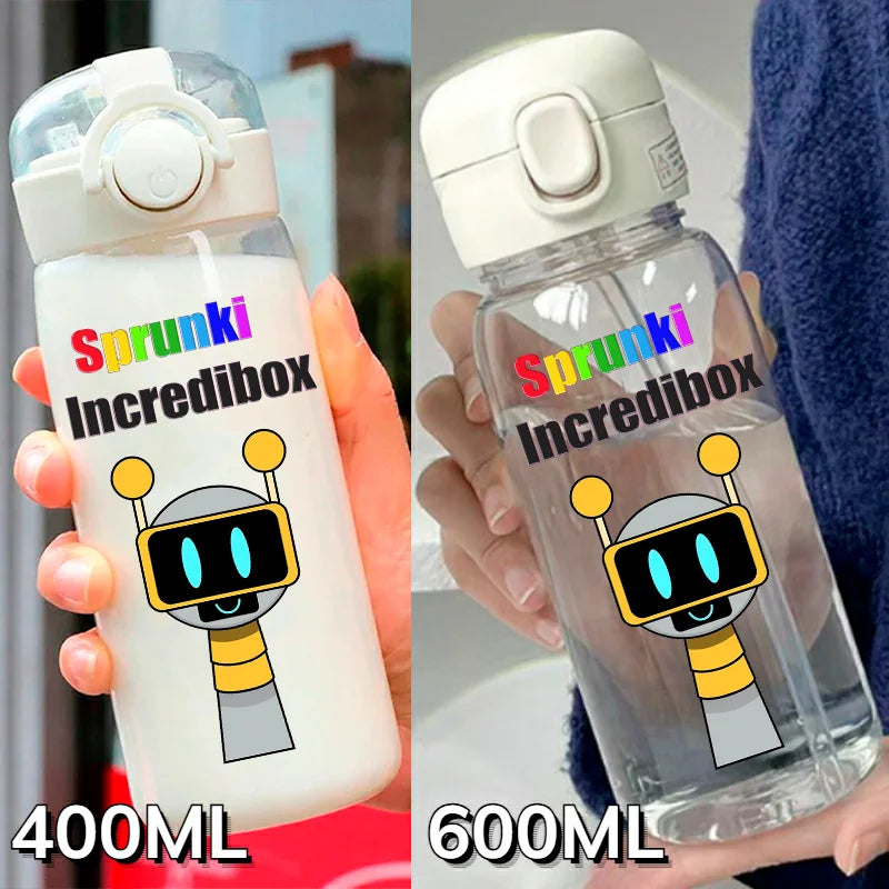 Sprunki Incredibox Cartoon 400ML/600ML Game Drinking Water Cup Childrens Transparent with Straw Bottle Large capacity Gifts