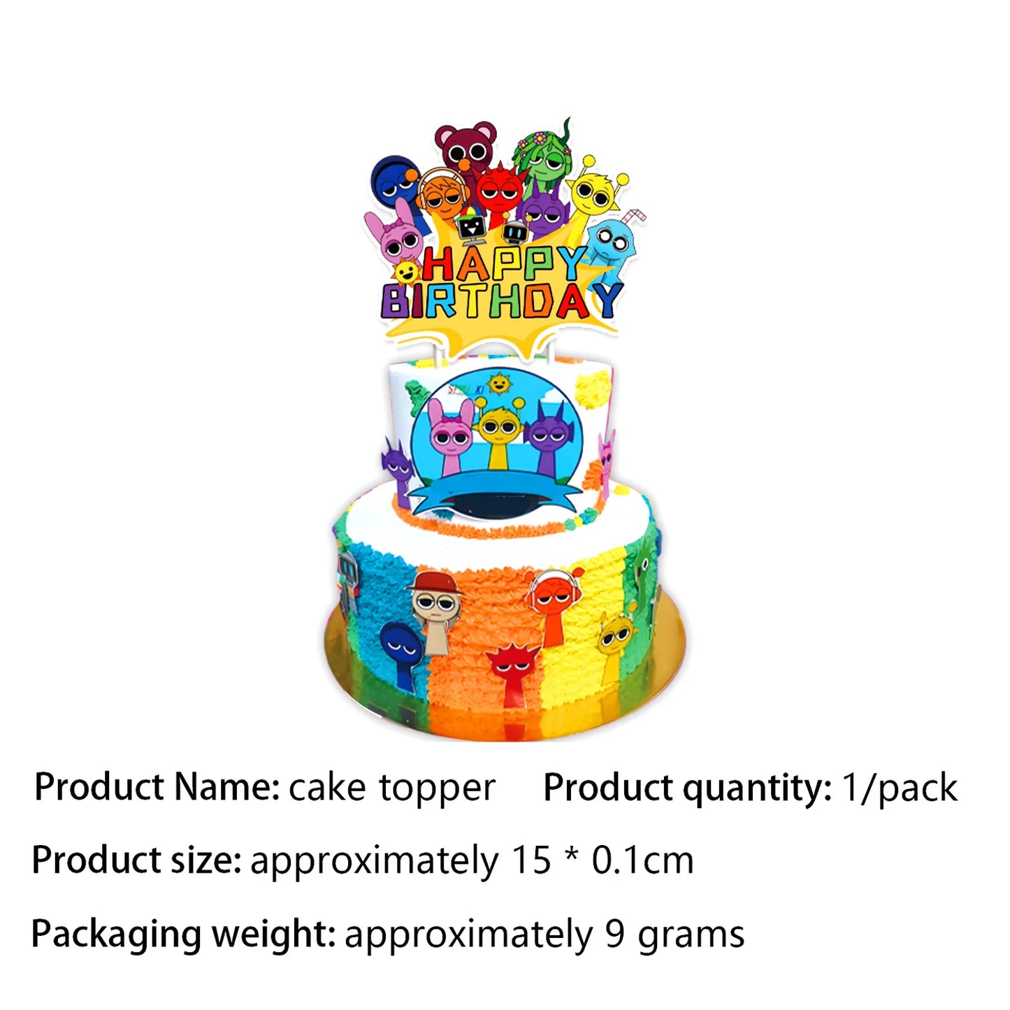 Sprunki Birthday Party Decorations Incredibox Set Game Tableware Tablecloth Plate Cup Balloon Cake Topper for Boys Girl Supplies