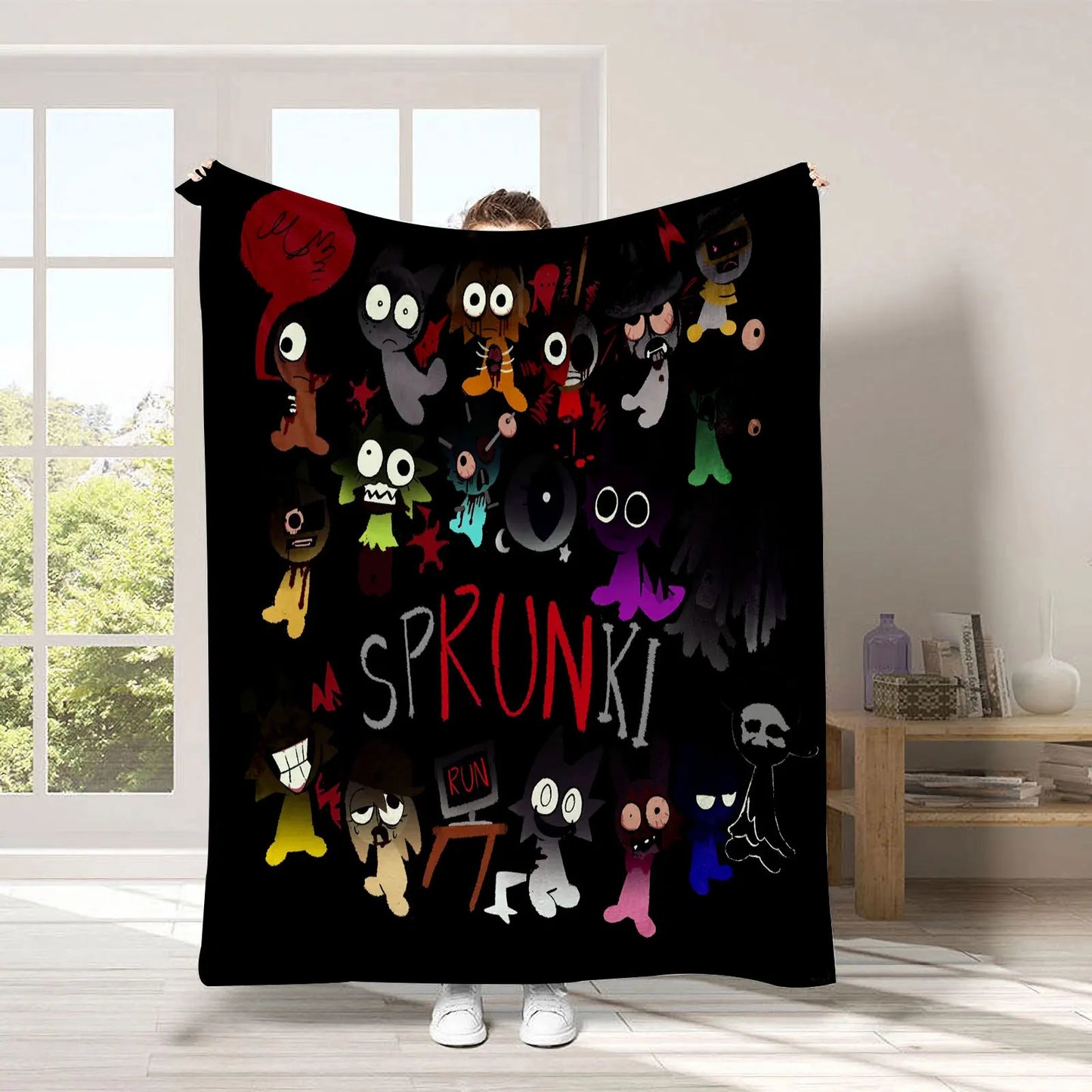 Sprunki Incredibox Flannel Blankets For Kids Boys Summer Conditioning Game Lightweight Throw Blankets for Bed Car Birthday Gifts