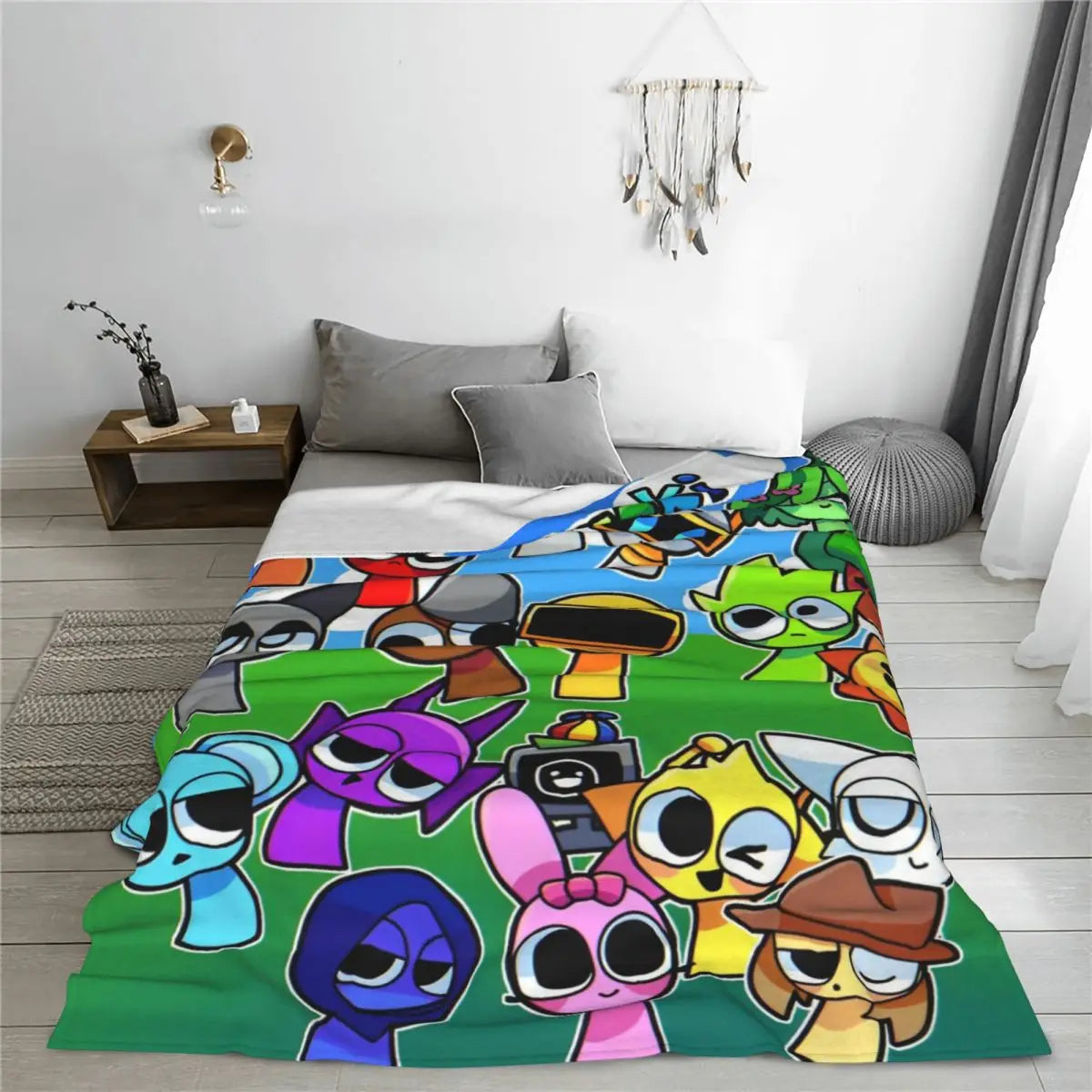 Sprunki Incredibox Flannel Blankets For Kids Boys Summer Conditioning Game Lightweight Throw Blankets for Bed Car Birthday Gifts