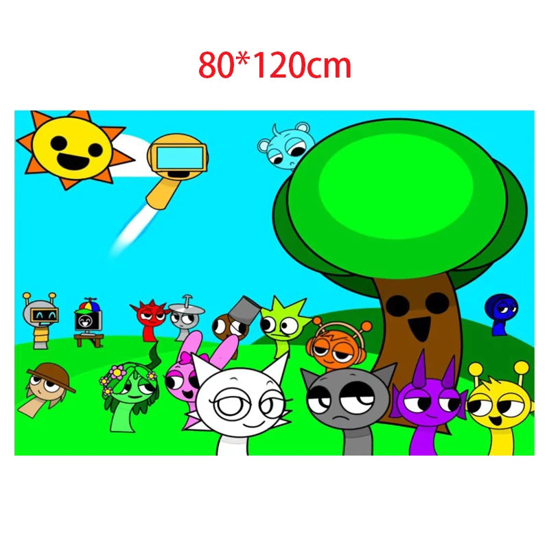 Incredibox Sprunki Birthday Party Decoration Sprunki Balloon Cup Plate Napkin Tablecloth Split Sales Sprunki Party Supplies
