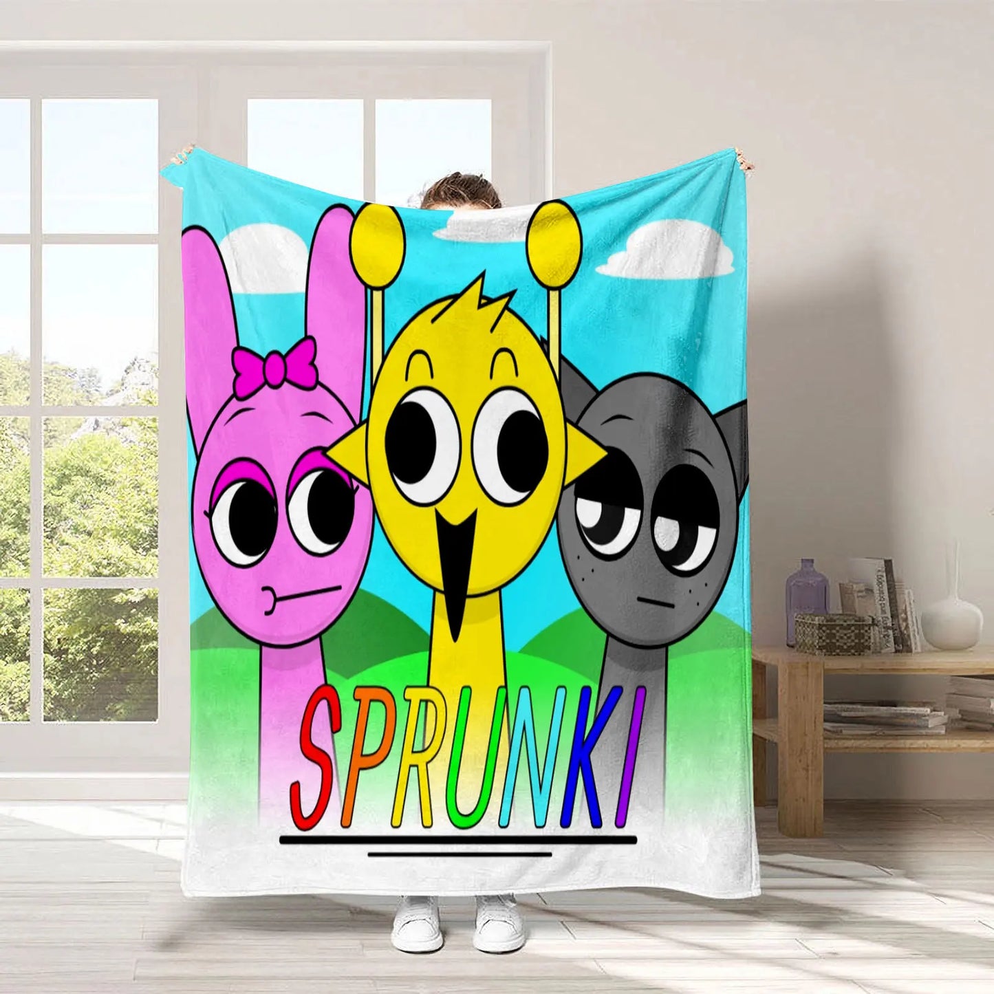 Sprunki Incredibox Flannel Blankets For Kids Boys Summer Conditioning Game Lightweight Throw Blankets for Bed Car Birthday Gifts