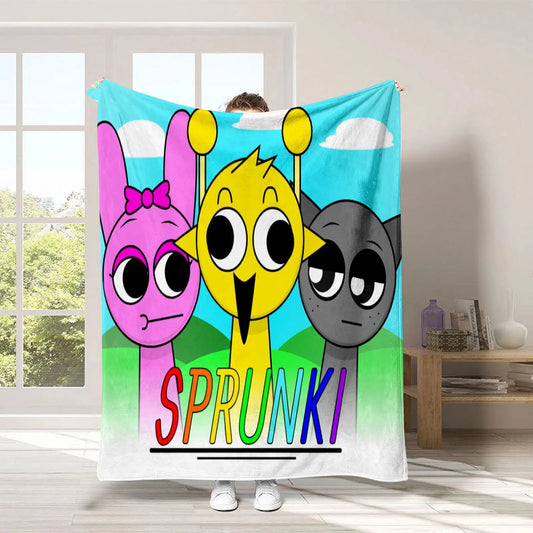 Sprunki Incredibox Flannel Blankets For Kids Boys Summer Conditioning Game Lightweight Throw Blankets for Bed Car Birthday Gifts