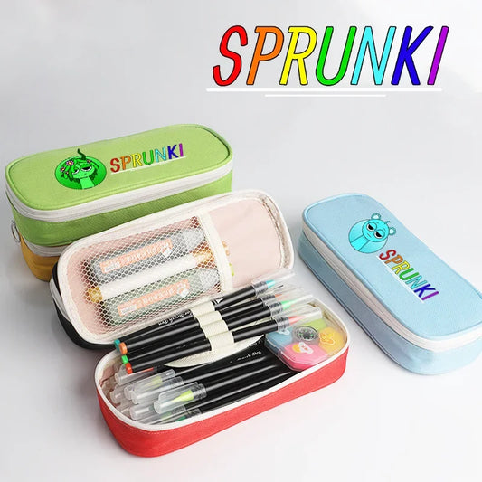 Sprunki Incredibox Cute Stationery Fashion Pencil Cases Cartoon Anime Game Print Bags School Office Supplies Pen Bag Party Gifts