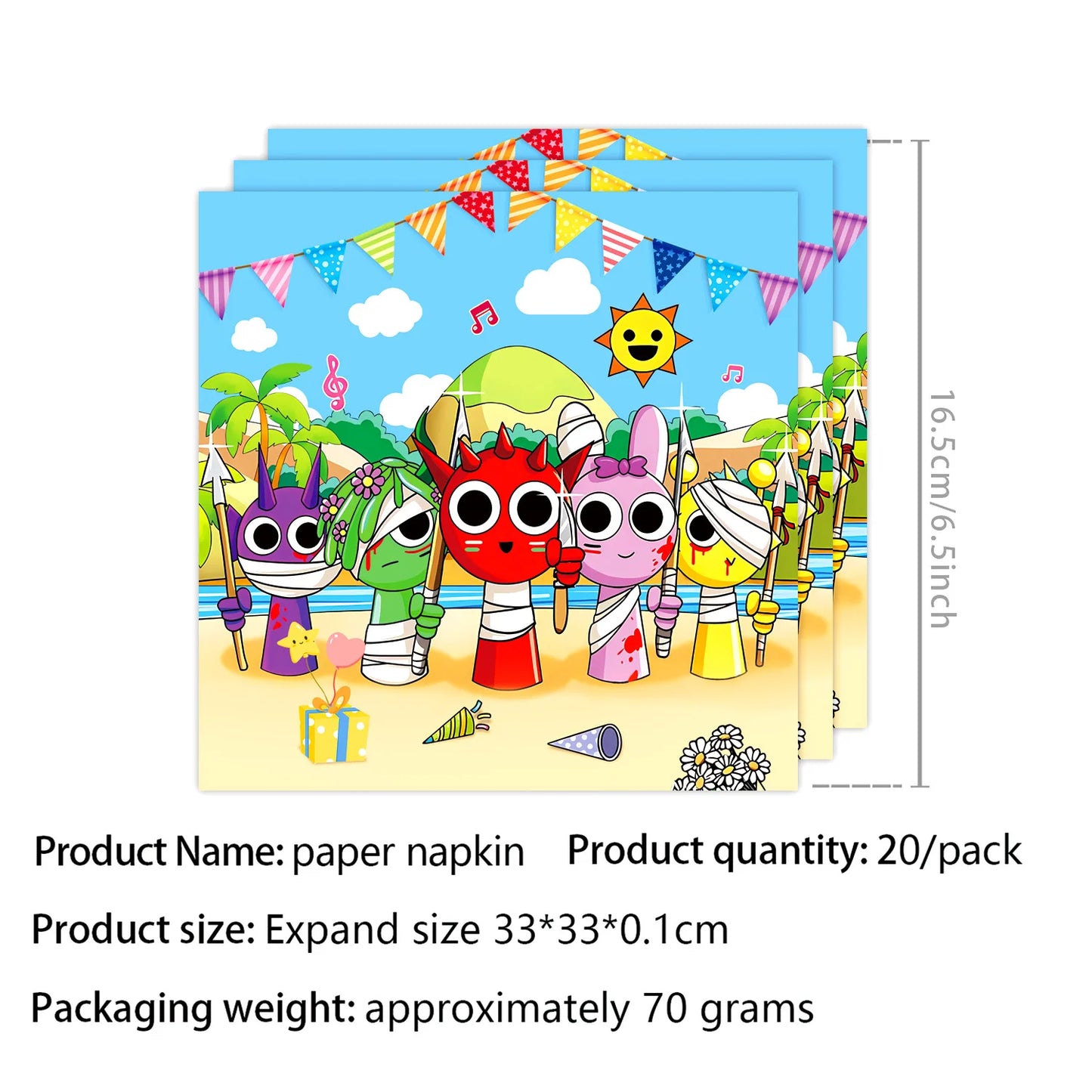 Sprunki Birthday Party Decorations Incredibox Set Game Tableware Tablecloth Plate Cup Balloon Cake Topper for Boys Girl Supplies