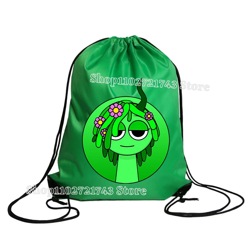 Sprunki Drawstring Backpacks for Men Women Cartoon Anime Fashion Sports Fitness Yoga Portable Pouch Students Draw String Bags