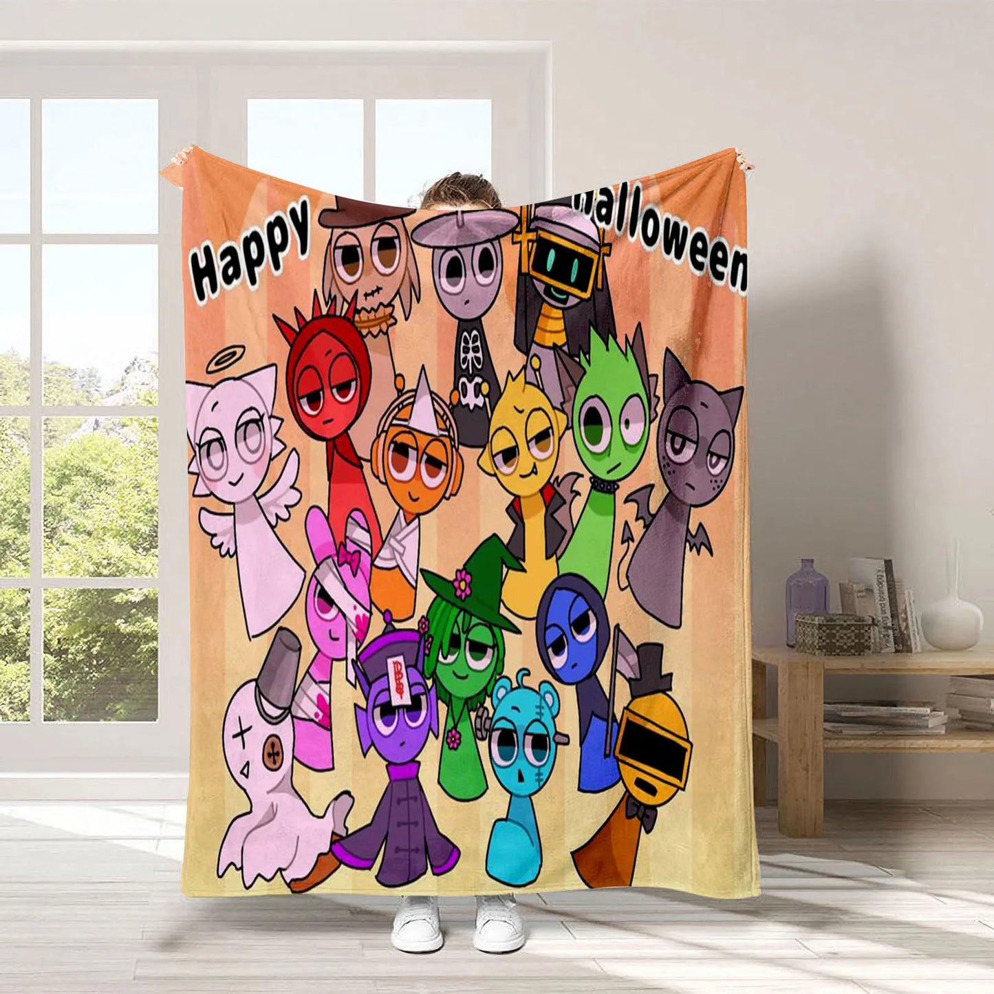 Sprunki Incredibox Flannel Blankets For Kids Boys Summer Conditioning Game Lightweight Throw Blankets for Bed Car Birthday Gifts