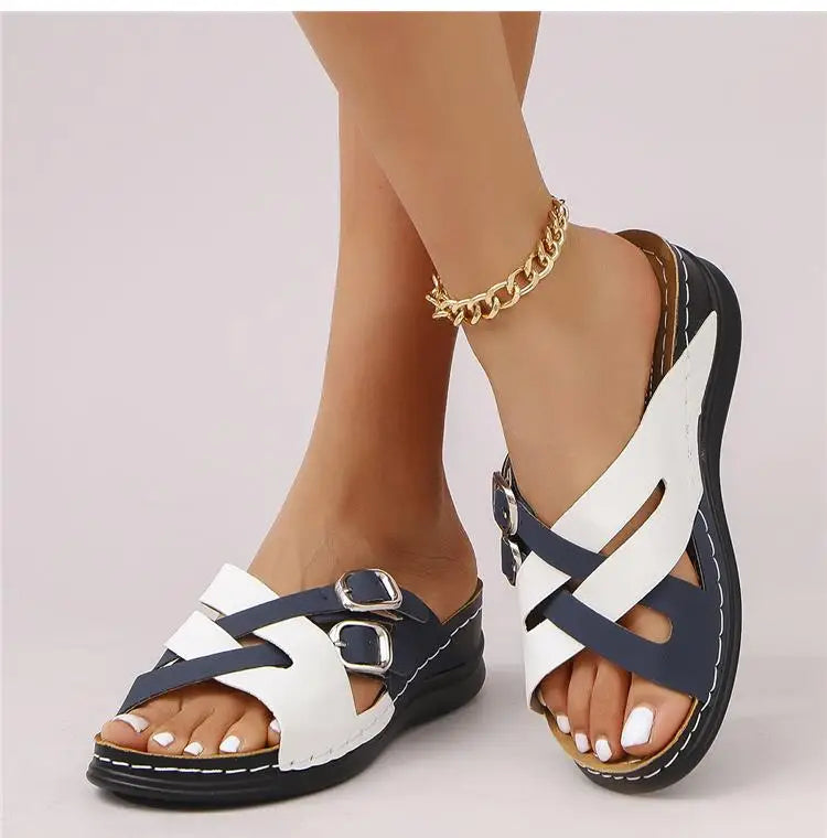 Woman Shoes Sandals Summer Beach Sandals For Women Slides Sandals Woman Wedge Walking Shoes Non-Slip Slipper Female Footwear