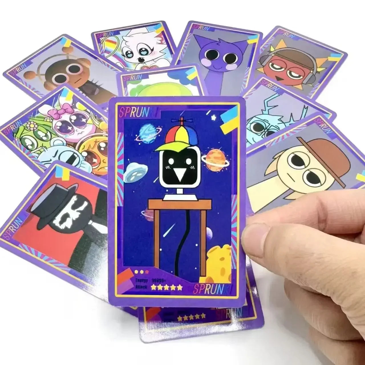 1 Box of 54PCS Sprunki Cartoon Card  Kawaii Spronki Collects Game Cards Anime Self Made Squirtle Cards Gift Toys