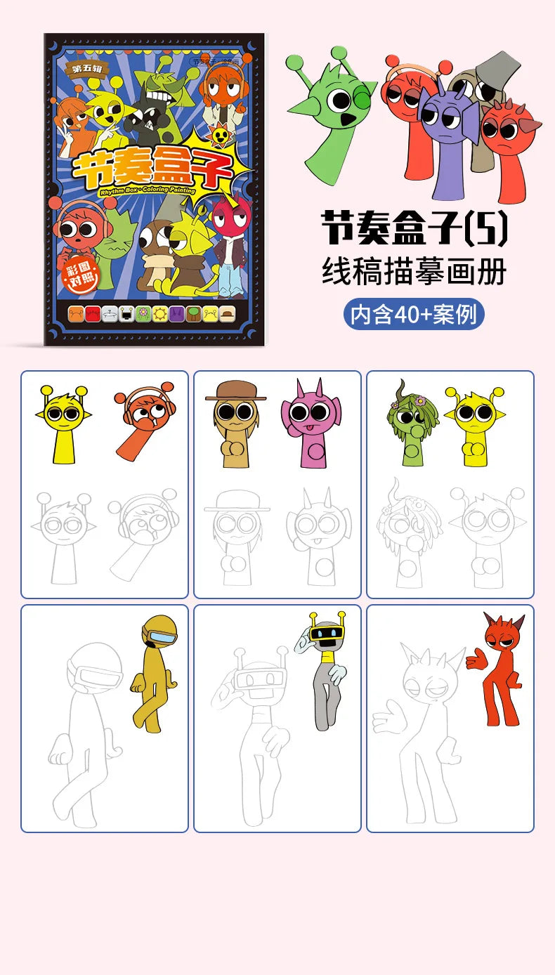 Sprunki Cartoon Sketch Copy Drawing Beginner Study Zero Foundation Sketching Album Kids Pen Control Training Book Boys Girl Gift
