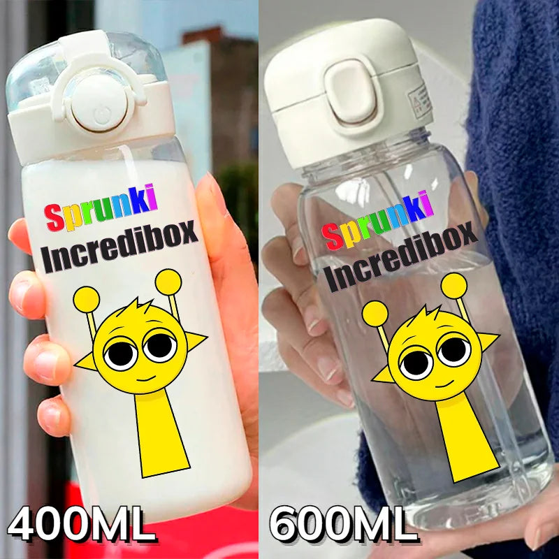 Sprunki Incredibox Cartoon 400ML/600ML Game Drinking Water Cup Childrens Transparent with Straw Bottle Large capacity Gifts