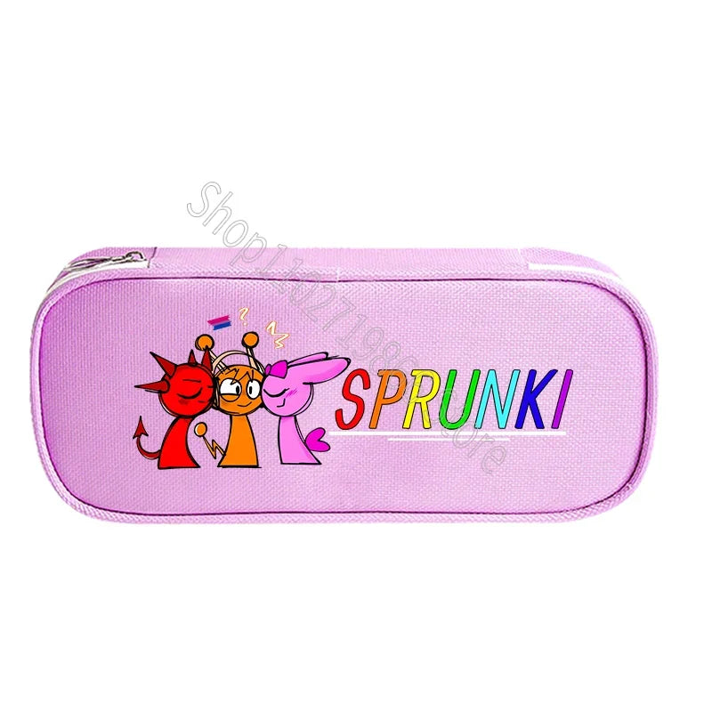 Sprunki Incredibox Cute Stationery Fashion Pencil Cases Cartoon Anime Game Print Bags School Office Supplies Pen Bag Party Gifts