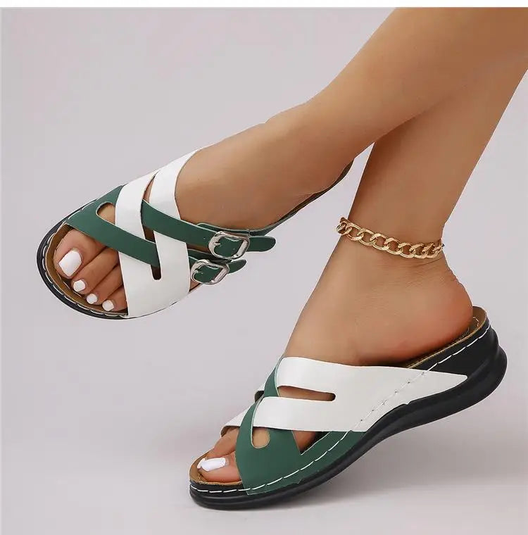 Woman Shoes Sandals Summer Beach Sandals For Women Slides Sandals Woman Wedge Walking Shoes Non-Slip Slipper Female Footwear