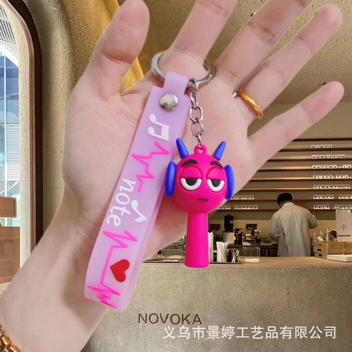 Cartoon Sprunki Keychains for Kids Backpack Keyrings PVC Key Chains Men Women Car Pendants Rings Game Charms Accessories Gift
