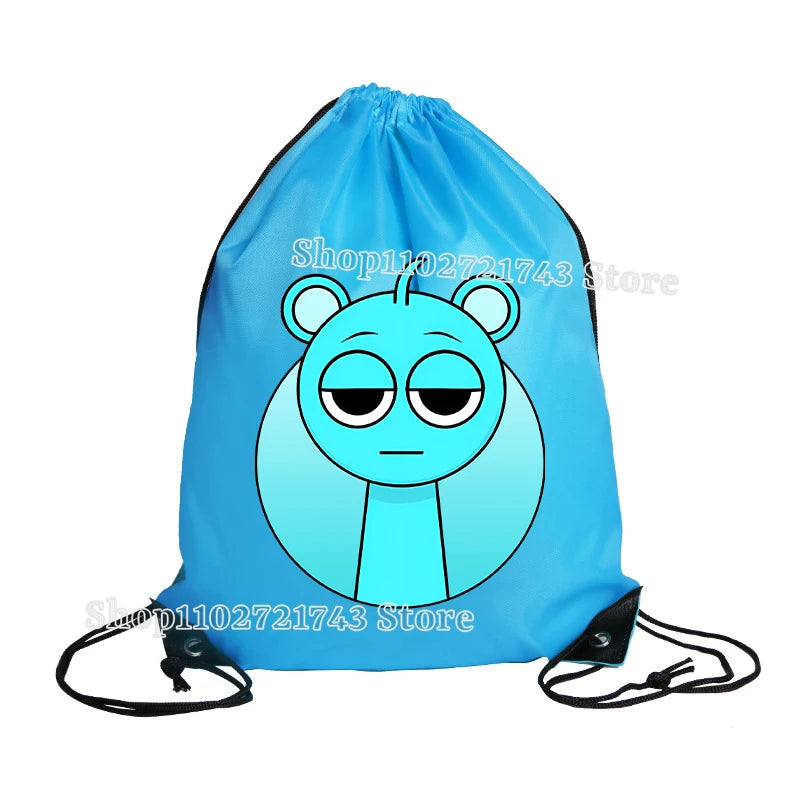 Sprunki Drawstring Backpacks for Men Women Cartoon Anime Fashion Sports Fitness Yoga Portable Pouch Students Draw String Bags