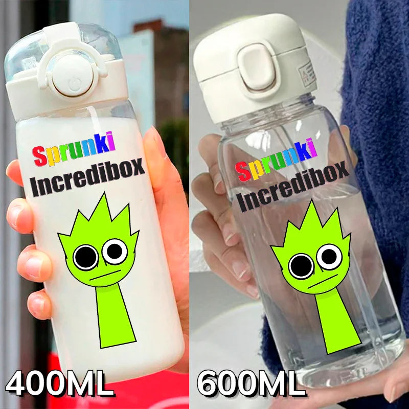 Sprunki Incredibox Cartoon 400ML/600ML Game Drinking Water Cup Childrens Transparent with Straw Bottle Large capacity Gifts